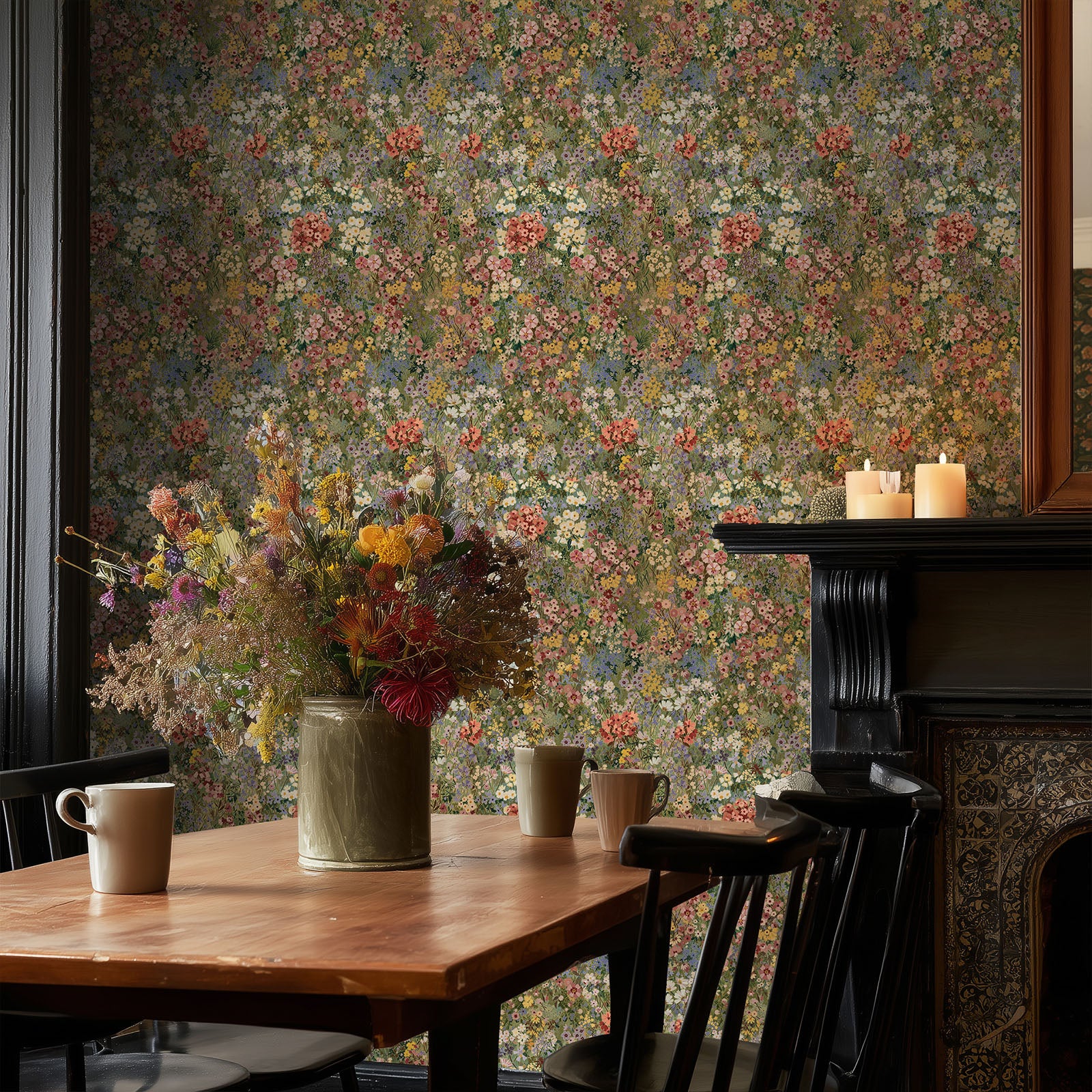 Boovira Floral Peel and Stick Wallpaper, Botanical Vintage Floral Removable Wallpaper for Bedroom Bathroom Kitchen Cabinets – Renter Friendly Spring Garden Self Adhesive Wall Paper Decor 17.3"x78.7"