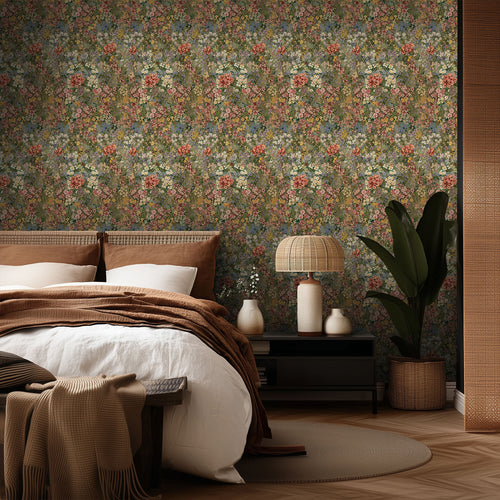 Boovira Floral Peel and Stick Wallpaper, Botanical Vintage Floral Removable Wallpaper for Bedroom Bathroom Kitchen Cabinets – Renter Friendly Spring Garden Self Adhesive Wall Paper Decor 17.3"x78.7"