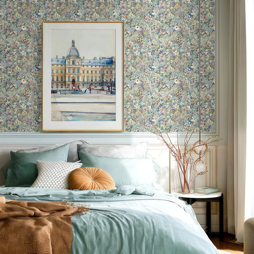 Boovira Vintage Floral Peel and Stick Wallpaper – Elegant Botanical Floral Removable Wall Paper, Renter Friendly Self Adhesive Wallpaper for Bedroom, Bathroom, Kitchen & Cabinets Decor 17.3"x197"