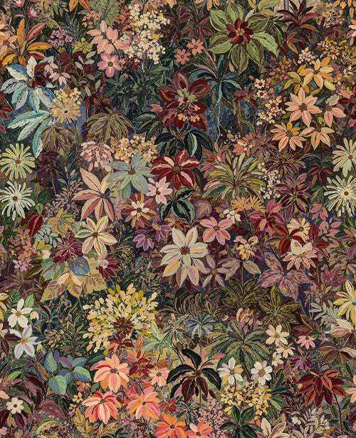 Boovira Dark Floral Peel and Stick Wallpaper – Vintage Botanical Self Adhesive Wall Paper, Removable and Renter Friendly Boho Wallpaper for Bedroom, Bathroom, Kitchen Cabinet & Home Decor 17.3"x78.7"